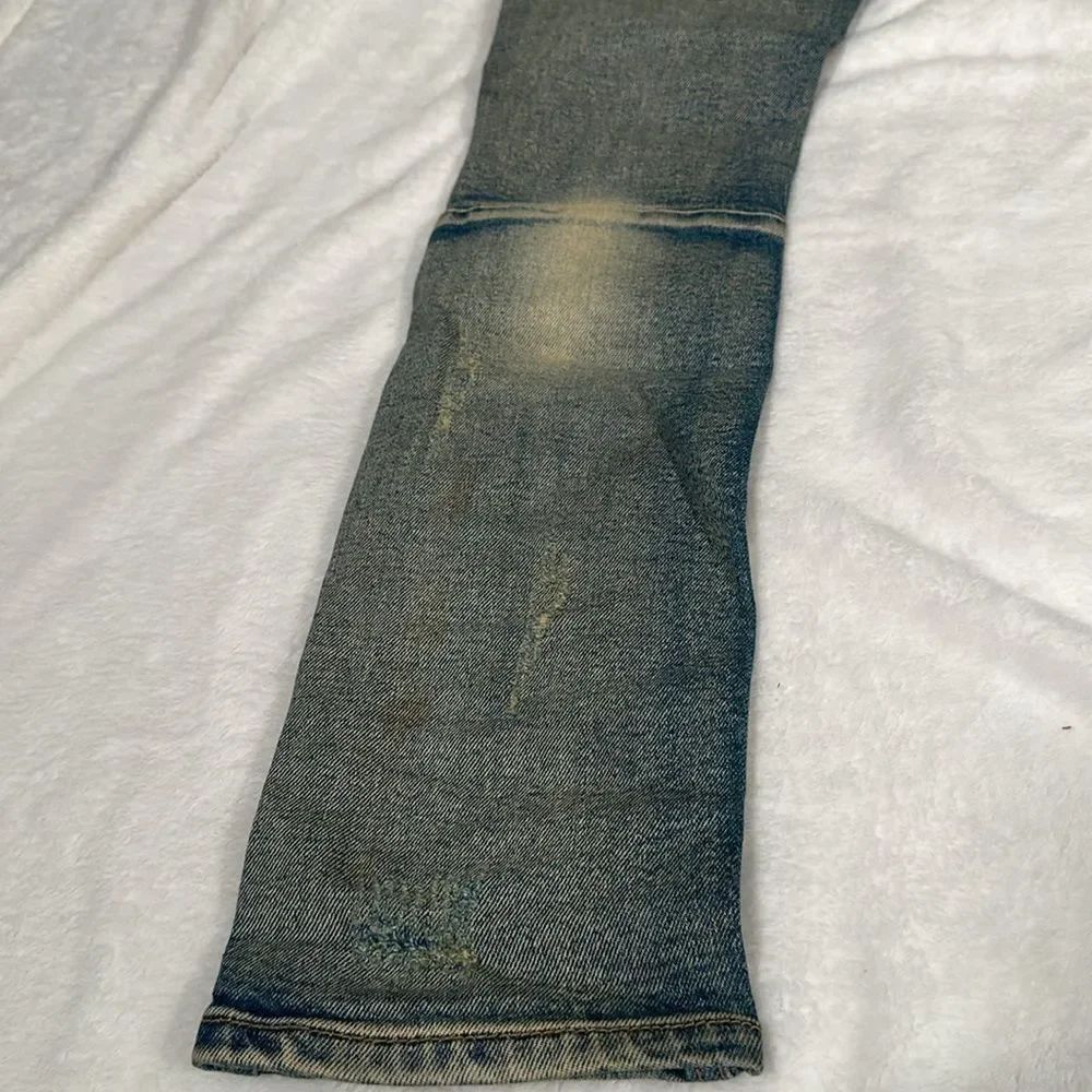 KDNK 11 4 14 11 Distressed Washed Dirty Design Men’s Blue Jeans! Size30 - Picture 5 of 7